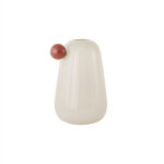 Vase blanc en verre �12, 5xh20cm