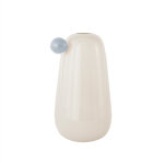 Vase blanc en verre 20xh34cm