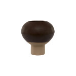 Vase marron en gr�s �15xh15cm