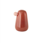 Vase rouge en verre 12, 5xh20cm