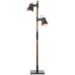 Lampadaire 2 lampes design brilliant plow noir bois 82156 / 46 Lampadaire 2 lampes design brilliant plow noir bois 82156 / 46