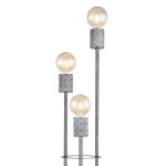 Lampadaire 3 lumi?res design globo freddy gris m?tal 54036 - 3s