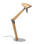 Lampe de bureau led - lora - gris bois - aluminor - lora lt 02 g