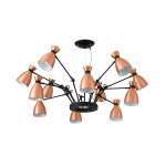 Lustre 12 lampes design faro retro cuivre m?tal 20047