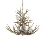 Lustre 12 lampes design ideal lux chalet beige r?sine imitation bois 113975