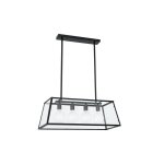 Lustre 4 lampes design faro rose noir m?tal 65081