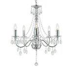 Lustre 5 lumi?res design globo william chrome m?tal 63129 - 5
