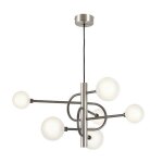 Lustre diapason - cvl - ? 79 cm - 6xg9 - graphite et nickel - ludiap08sgsnde