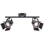 Plafonnier 2 lampes design brilliant movie led noir m?tal g08913 / 76 Plafonnier 2 lampes design brilliant movie led noir m?tal g08913 / 76