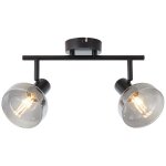 Plafonnier 2 lampes design brilliant reflekt noir verre 82713 / 06