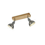 Plafonnier 2 spots design trio delhi gris m?tal 803400267