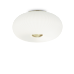 Plafonnier 3 lampes design ideal lux arizona laiton verre 214504