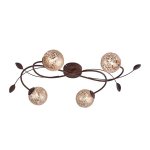 Plafonnier 4 lampes design neuhaus greta rouille m?tal 6395 - 48