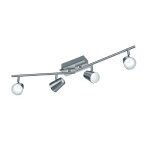 Plafonnier 4 lampes led trio narcos nickel acier 873110407