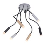 Plafonnier 6 lampes led neuhaus pure - gemin gris m?tal 6011 - 95