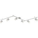 Plafonnier 6 lumi?res design globo robby gris m?tal 57910 - 6