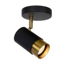 Spot floris - 1xgu10 - or / noir - lucide - 35913 / 01 / 30