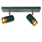 Spot floris - 2xgu10 - dor? / vert - lucide - 35913 / 02 / 33