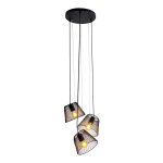 Suspensions 3 lampes design n?ve korie noir m?tal 7085122