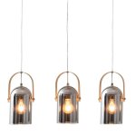 Suspensions 3 lampes design n?ve vitrio gris m?tal - verre 7086159