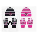 Bonnet et gants monster high 757 780 - 007 5991327800075 accessoire enfant monster high noir gris fuchsia ...