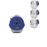Adaptateur go travel electrique monde usb a + usb c bleu