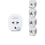 Adaptateur go travel electrique universel usb a + usb c blanc