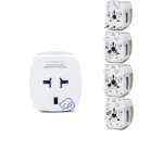 Adaptateur go travel electrique universel usb a + usb c blanc