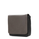 Besace homme en cuir hexagona duo noir / taupe