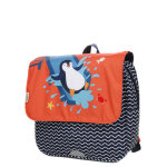 Cartable cr�che maternelle ecole des tann's jeux d'enfants pingouin orange / bleu