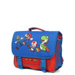 Cartable super mario aventure 38 cm cp / ce1 / ce2 bleu rouge