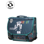 Cartable r�versible pol fox robot 38 cm cp / ce1 / ce2 bleu gris