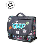 Cartable r�versible pol fox street art 38 cm cp / ce1 / ce2 gris carbone