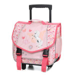 Cartable � roulettes bella sara pretty 38 cm cp / ce1 / ce2 rose