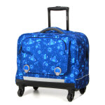 Cartable � roulettes delsey bts 45. 5 cm - 4 roues bleu imprim�