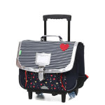 Cartable � roulettes fille pas cher tann's emilie 38 cm marine bleu