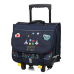 Cartable  roulettes kip press start 38 cm cp / ce1 / ce2 bleu