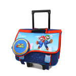 Cartable � roulettes super mario etoile d'or 41 cm ce2 / cm1 / cm2 bleu