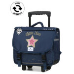 Cartable  roulettes rversible pol fox star blue 38 cm cp / ce2 bleu
