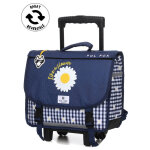 Cartable � roulettes r�versible pol fox daisy 38 cm cp / ce1 / ce2 marine bleu