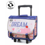 Cartable � roulettes r�versible pol fox dream 38 cm cp / ce1 / ce2 rose