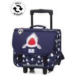 Cartable � roulettes r�versible pol fox shark 38 cm cp / ce1 / ce2 marine bleu