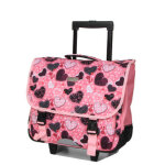 Cartable � roulettes snowball romantique coeur 41 cm rose