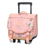 Cartable  roulettes stalla bianca galop 38 cm cp / ce1 / ce2 rose