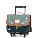 Cartable  roulettes tann's agathe 38 cm cp / ce1 / ce2 vert