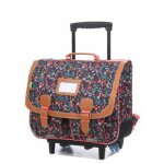 Cartable  roulettes tann's alba 41 cm ce2 / cm1 / cm2 multicolore vert