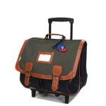 Cartable à roulettes tann's axel 41 cm ce2 / cm1 / cm2 kaki / bleu vert Cartable à roulettes tann's axel 41 cm ce2 / cm1 / cm2 kaki / bleu vert