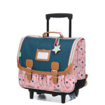 Cartable � roulettes tann's caroline 41 cm ce2 / cm1 / cm2 vert / rose