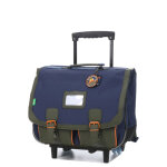 Cartable � roulettes tann's esteban 41 cm ce2 / cm1 / cm2 bleu / kaki