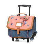 Cartable � roulettes tann's jane 38 cm cp / ce1 / ce2 corail / bleu rose